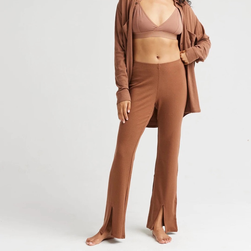 Women's Cozy Rib Split Flare Pant